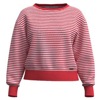 Maritime Stripe Sweater - FLAME/WHITE