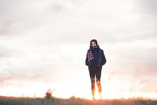 woman outside wrapped up for winter