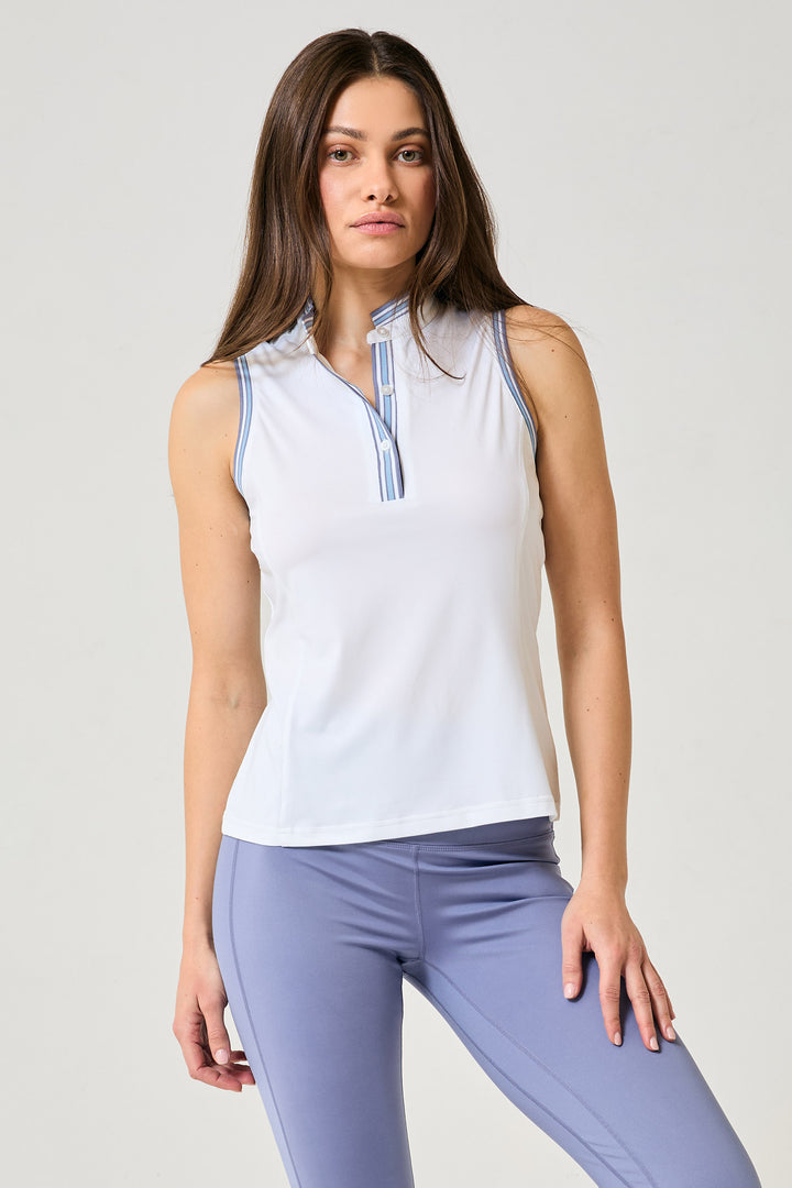 Ace Sleeveless - White / Crystal Blue