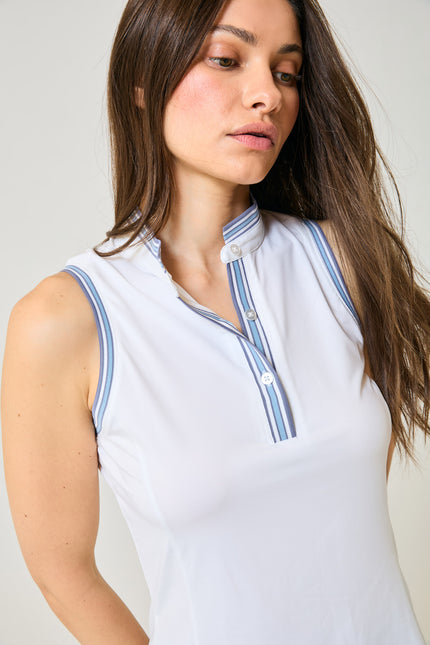Ace Sleeveless - White / Crystal Blue