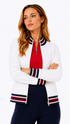 Active Track Jacket - White/Navy/Scarlet