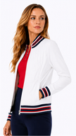 Active Track Jacket - White/Navy/Scarlet