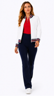 Active Track Jacket - White/Navy/Scarlet