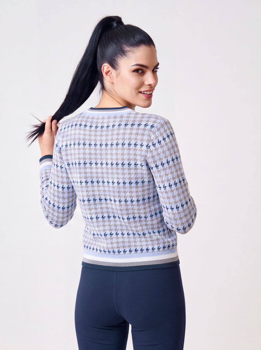 Houndstooth Sweater White/Grey Soft Chalet — shop back