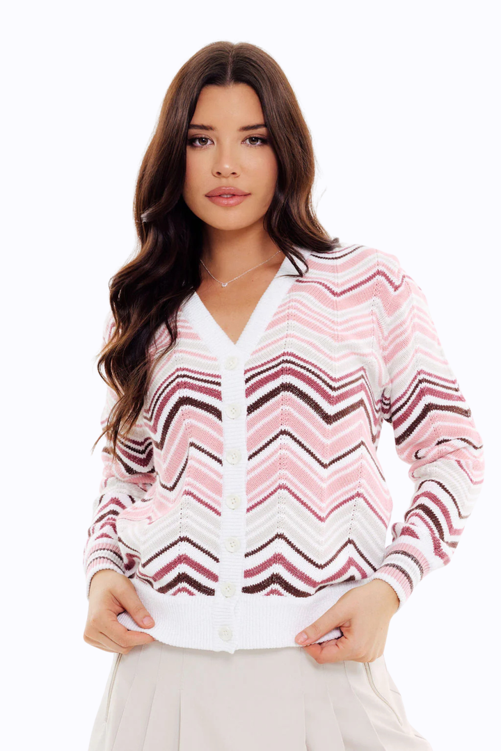 Club Cardigan - Chevron Swing