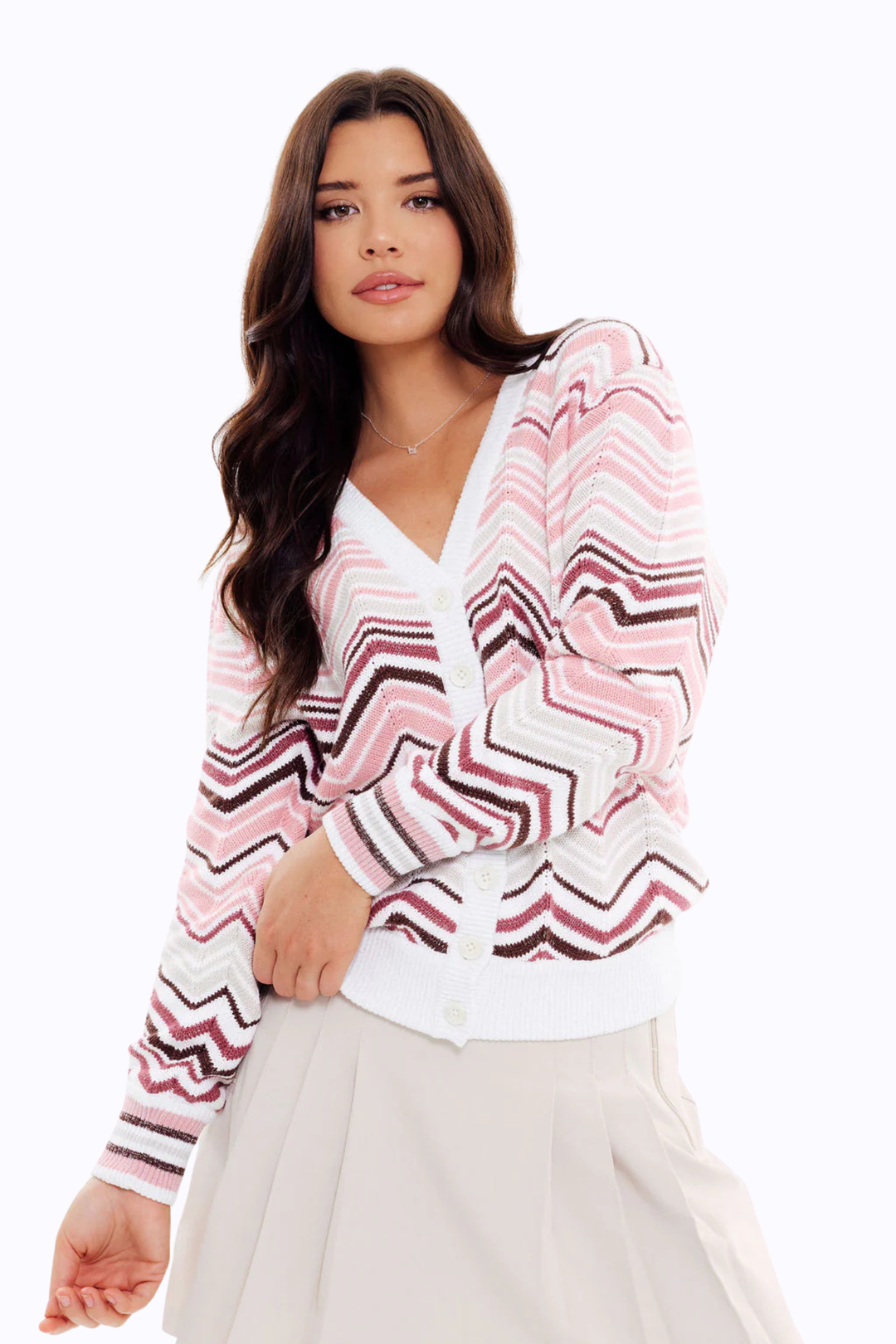 Club Cardigan - Chevron Swing