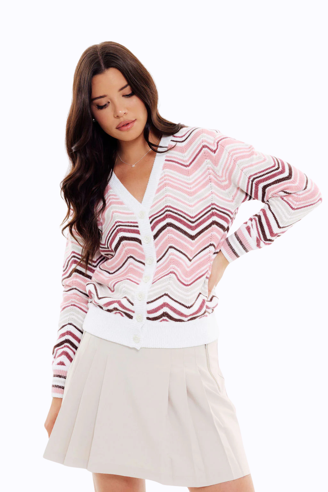 Club Cardigan - Chevron Swing