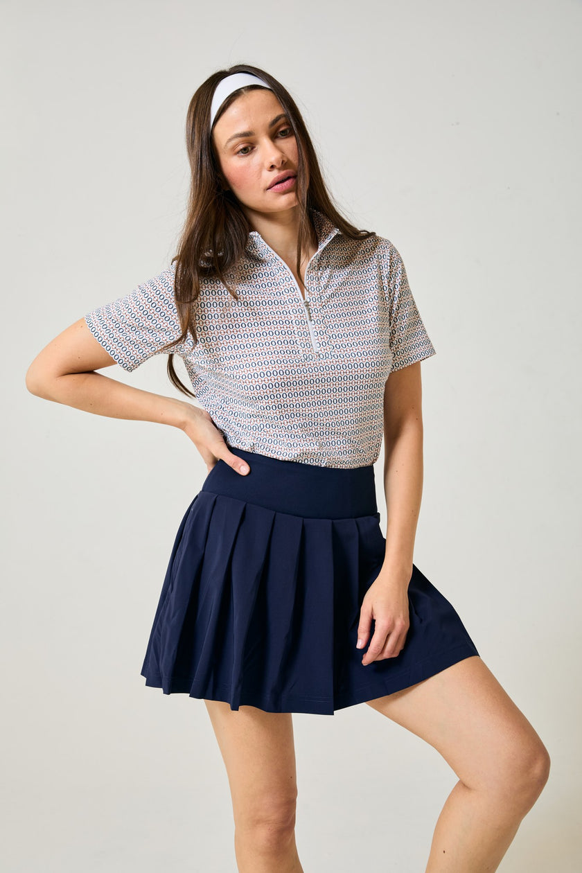 Lucy Ice short sleeve top in Optical print, front