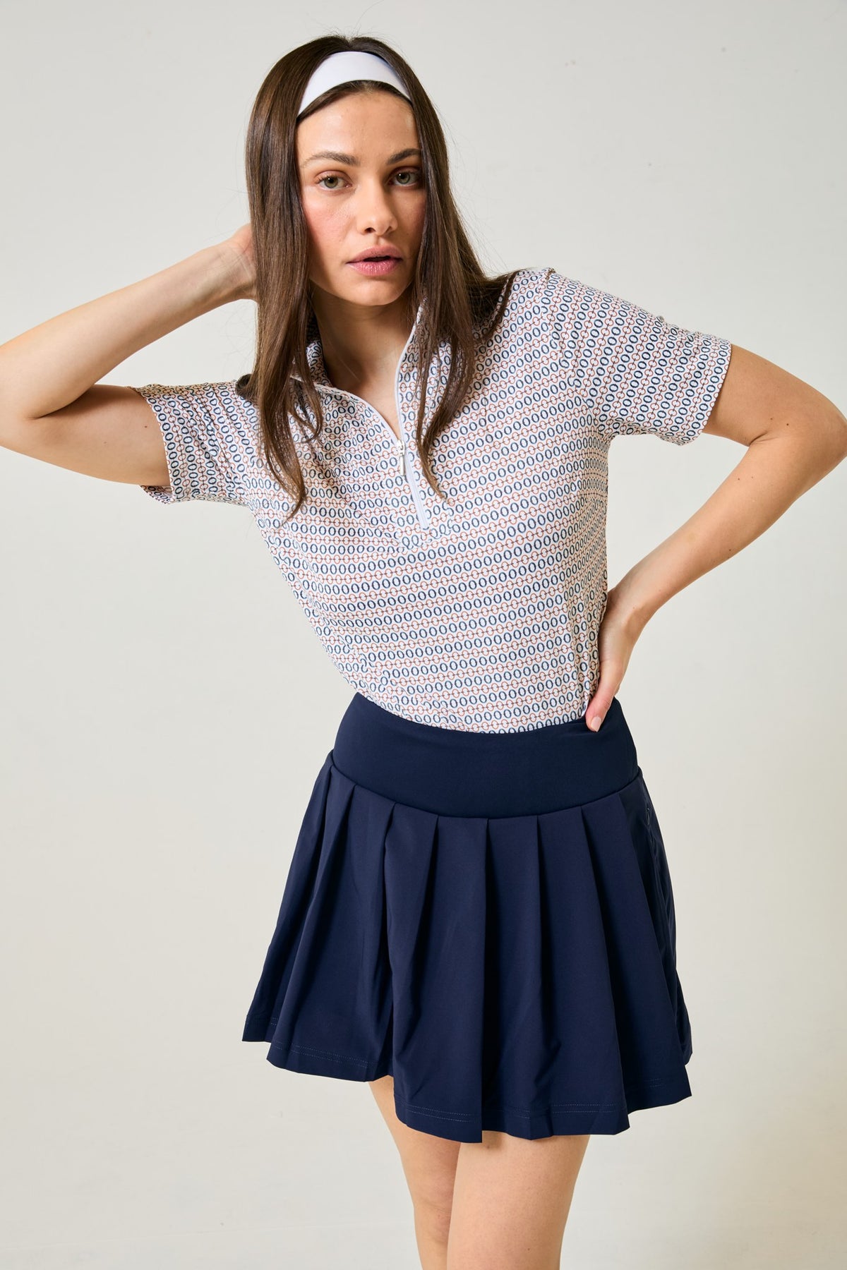Lucy Ice short sleeve top in Optical print, front