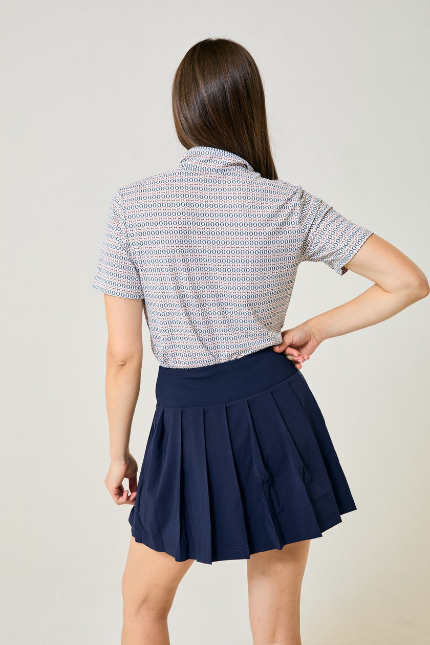 Lucy Ice short sleeve top in Optical print, back