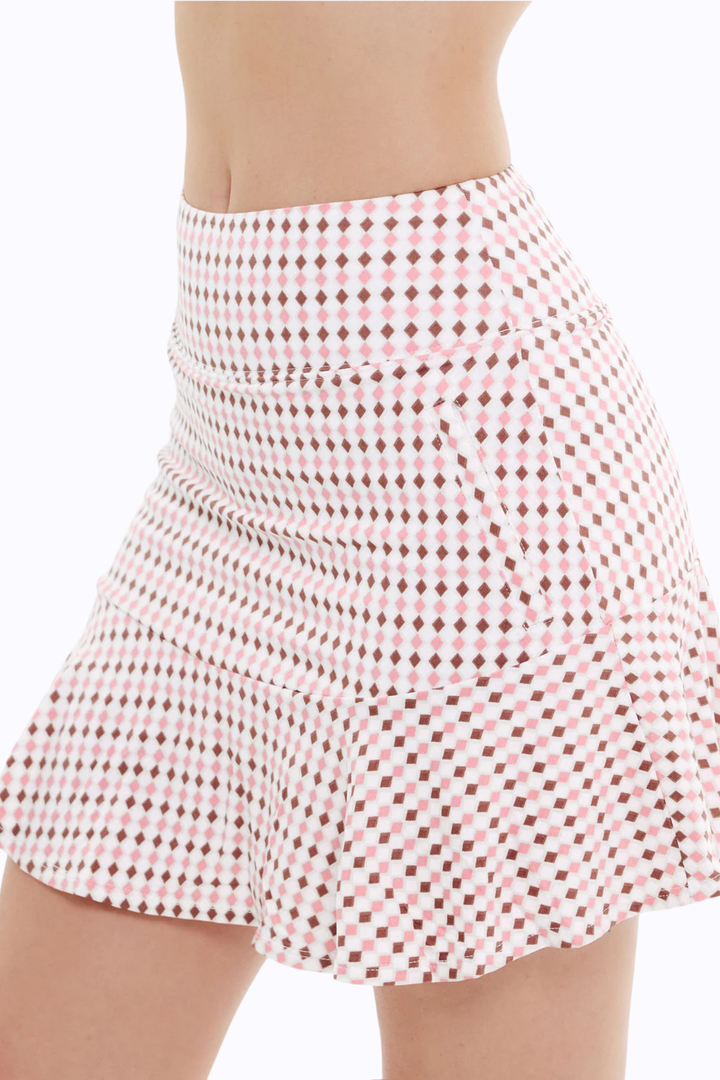 Flare Ice Skort - Rose Diamonds