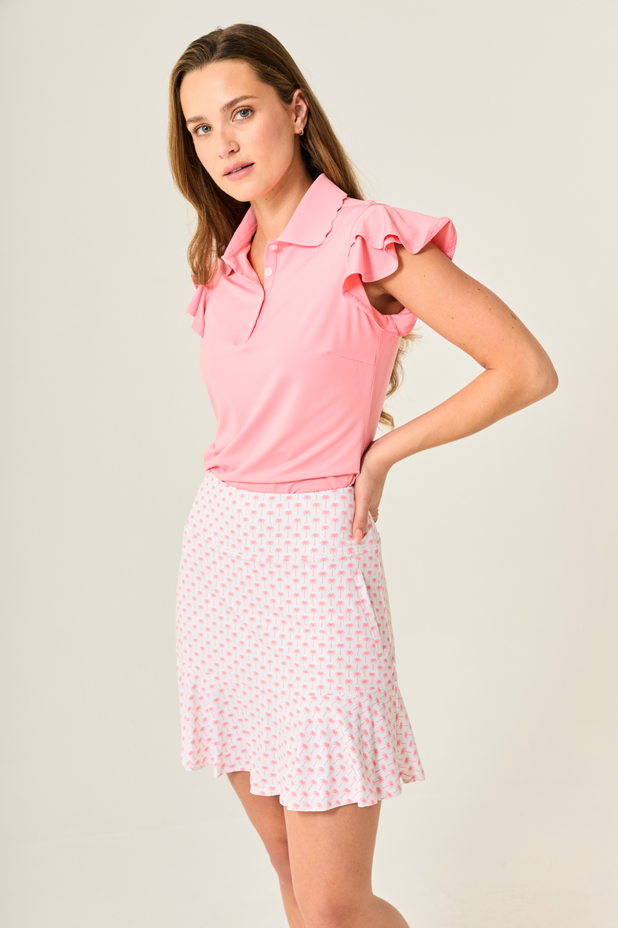Flare Ice Skort - Blush Palm