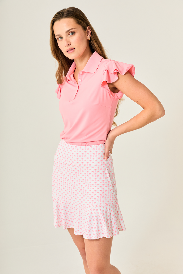Flare Ice Skort - Blush Palm