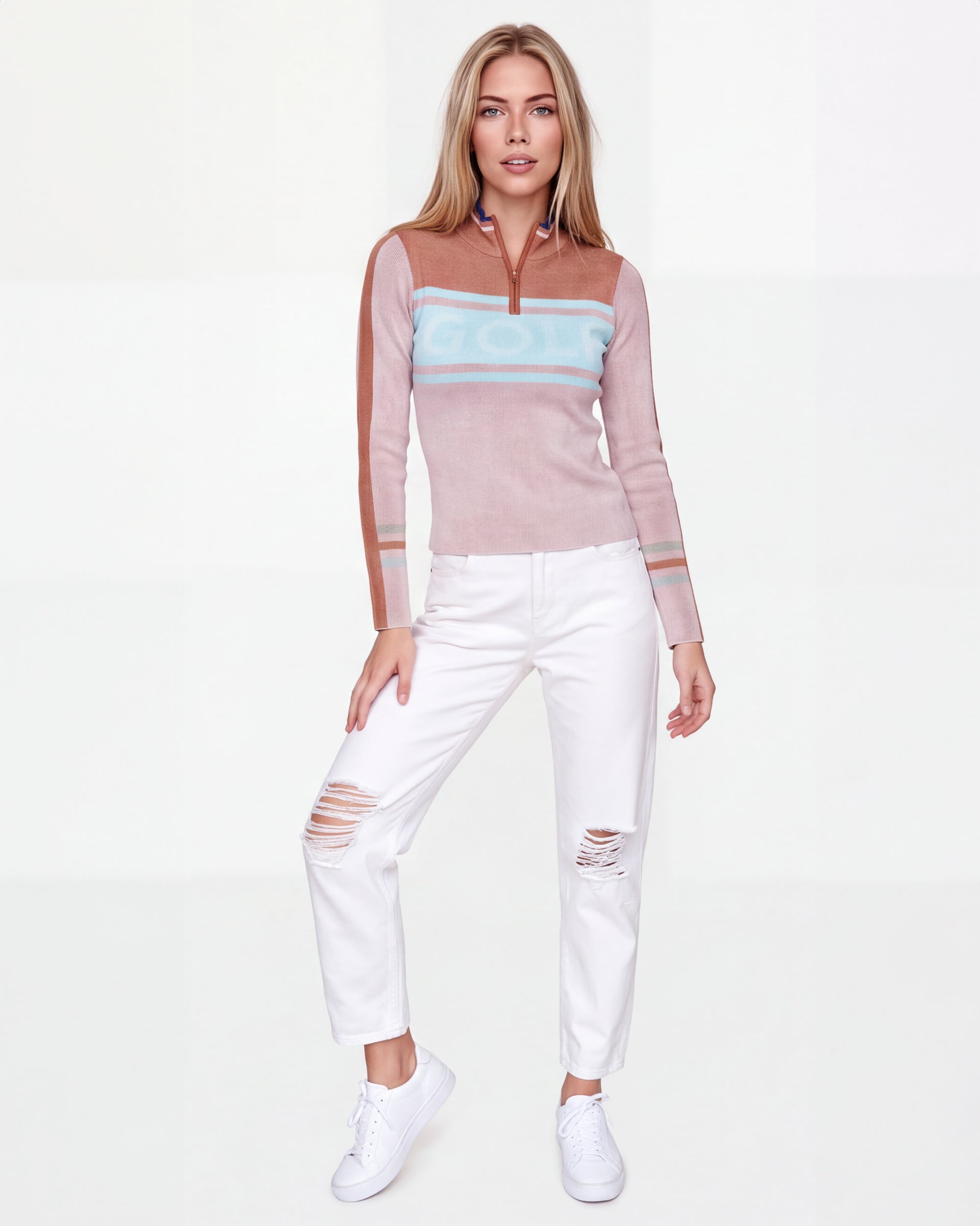 Autumn Sweater - Copper / White