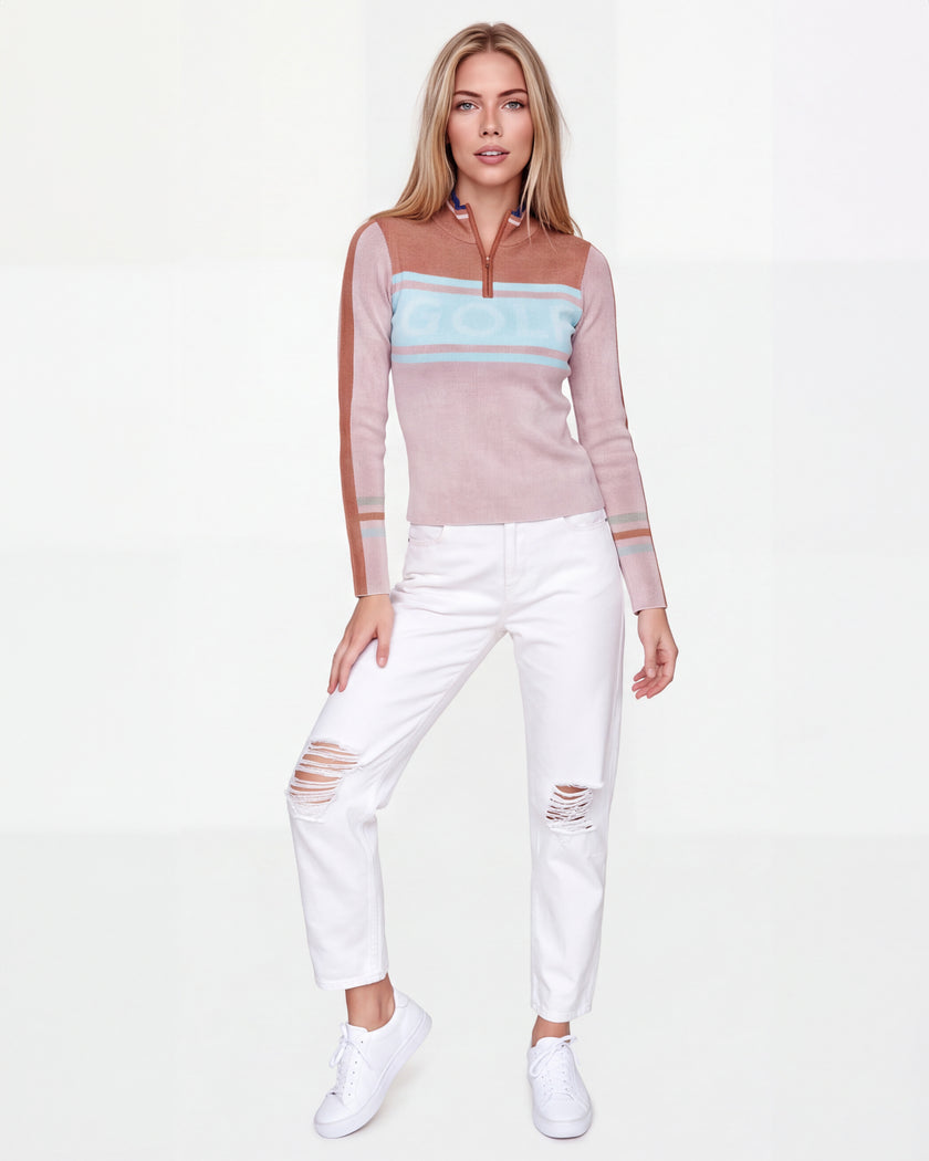 Autumn Sweater - Copper / White
