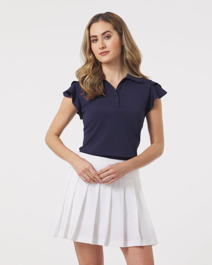 Harper Ruffle Sleeve - Classic Navy