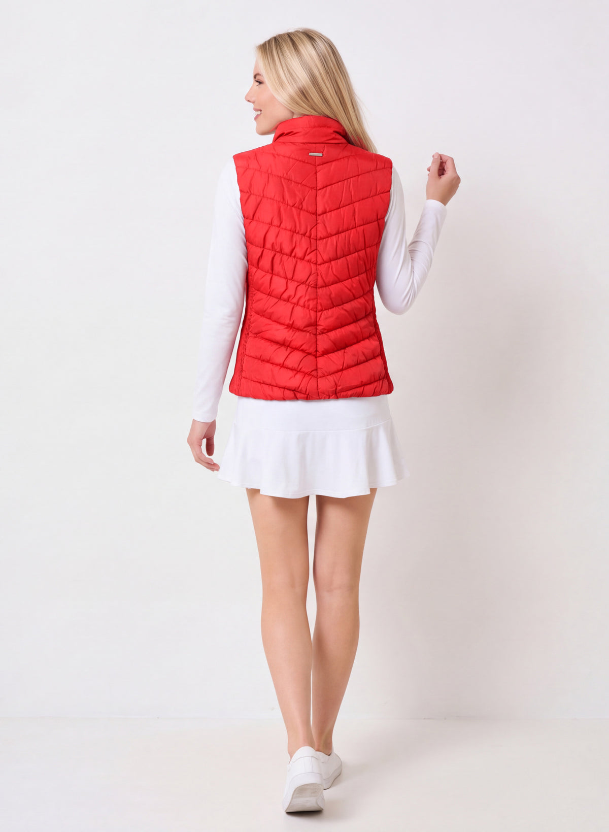 Heritage Vest Scarlet with Birdie Skort White, back 2