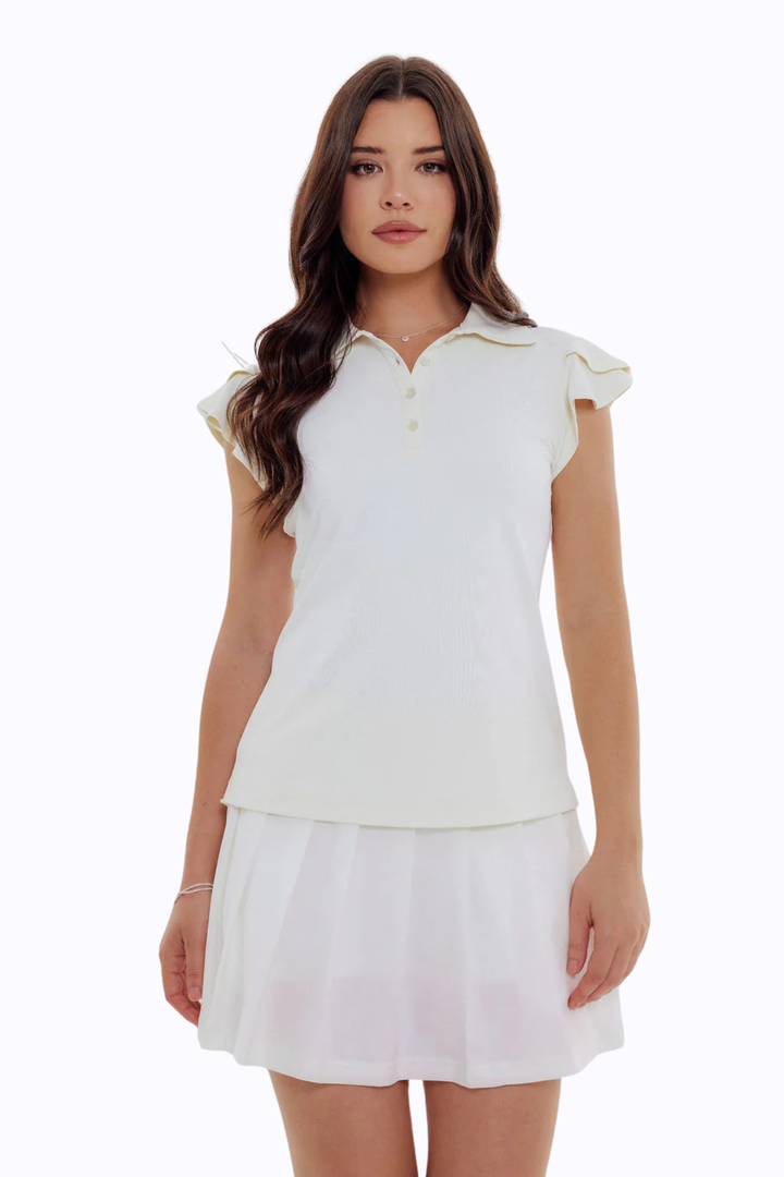 Harper Ruffle Sleeve - Snow White