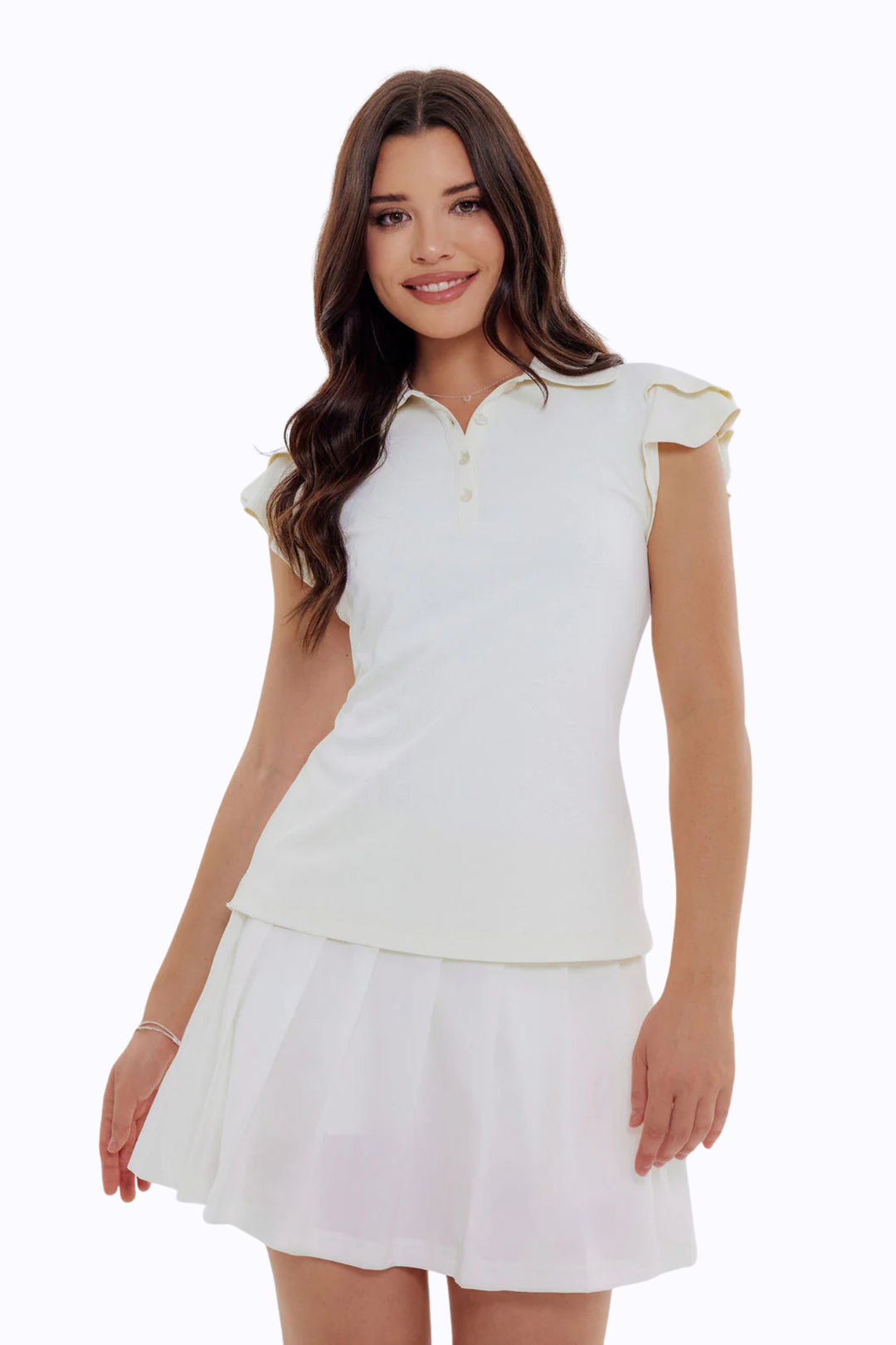 Harper Ruffle Sleeve - Snow White