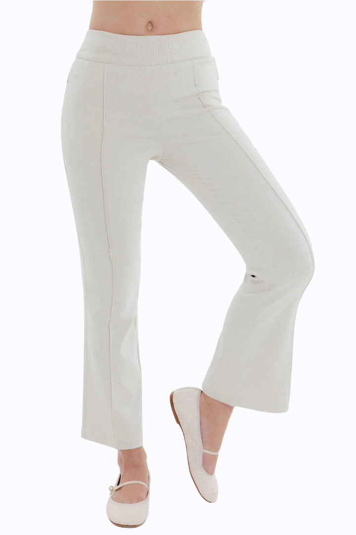 Jackie Cropped Flare Pant - Stone
