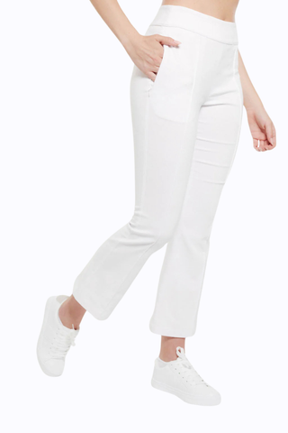 Jackie Cropped Flare Pant - White