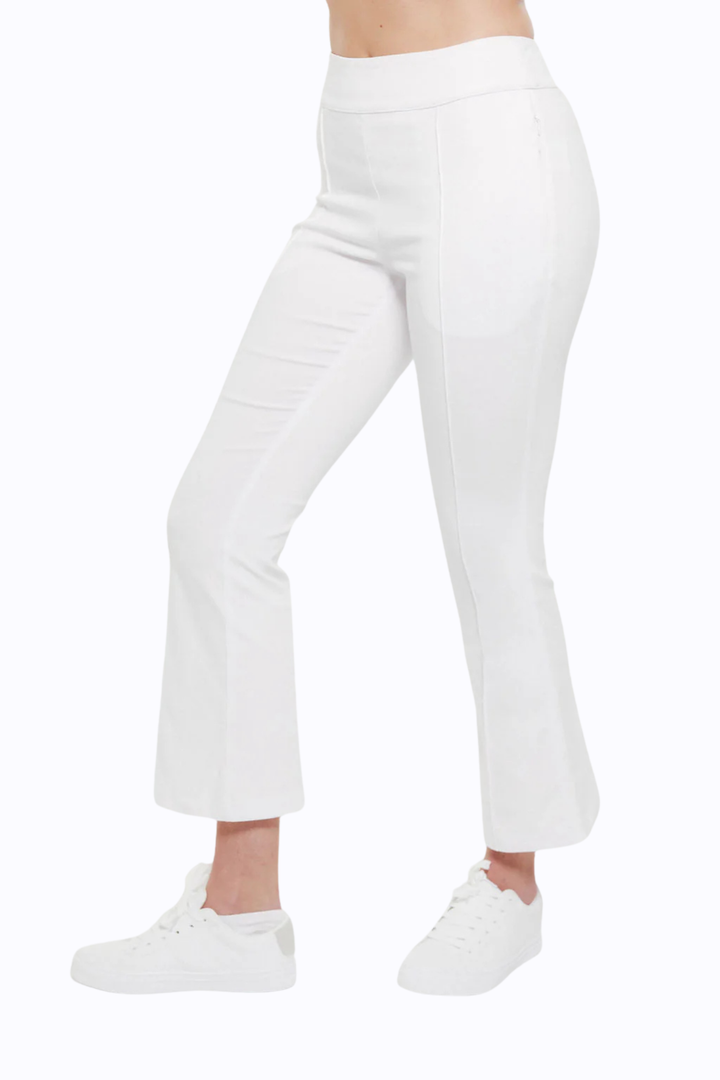 Jackie Cropped Flare Pant - White
