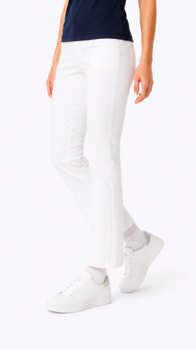 Jackie Cropped Flare Pant - White