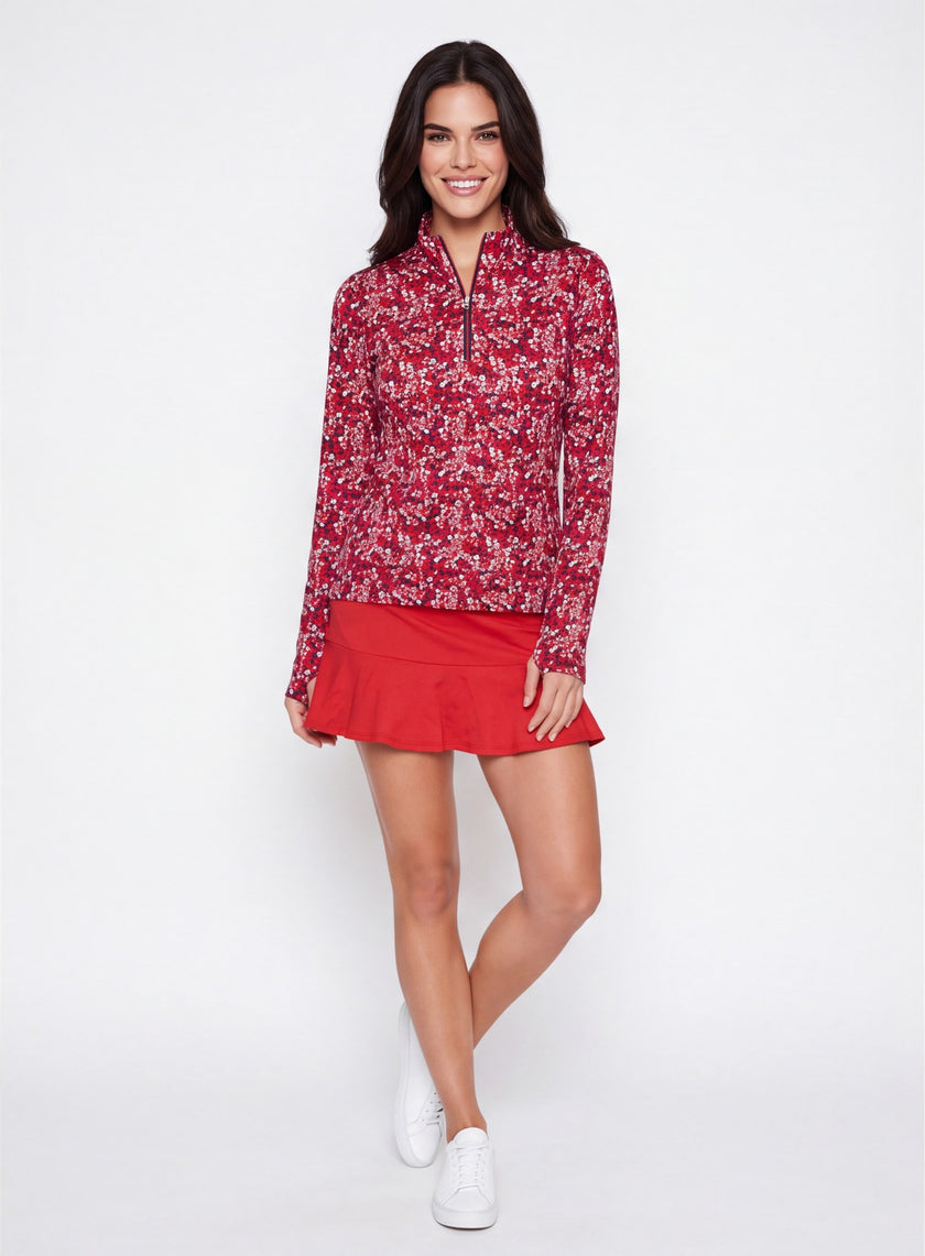 Birdie Ice Skort in Scarlet, 16.25 inch, front