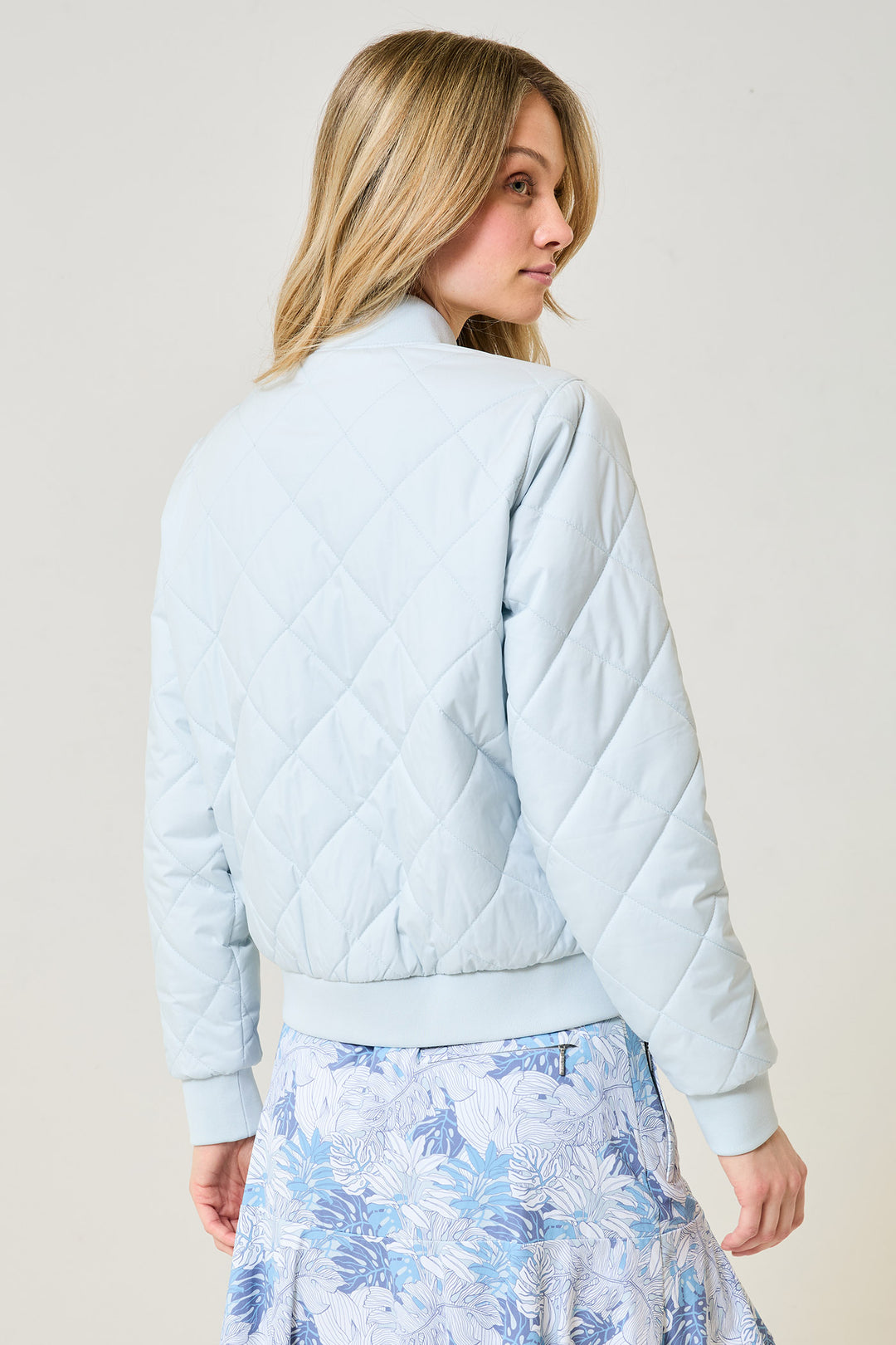 Quilted Bomber - Glacier Grey