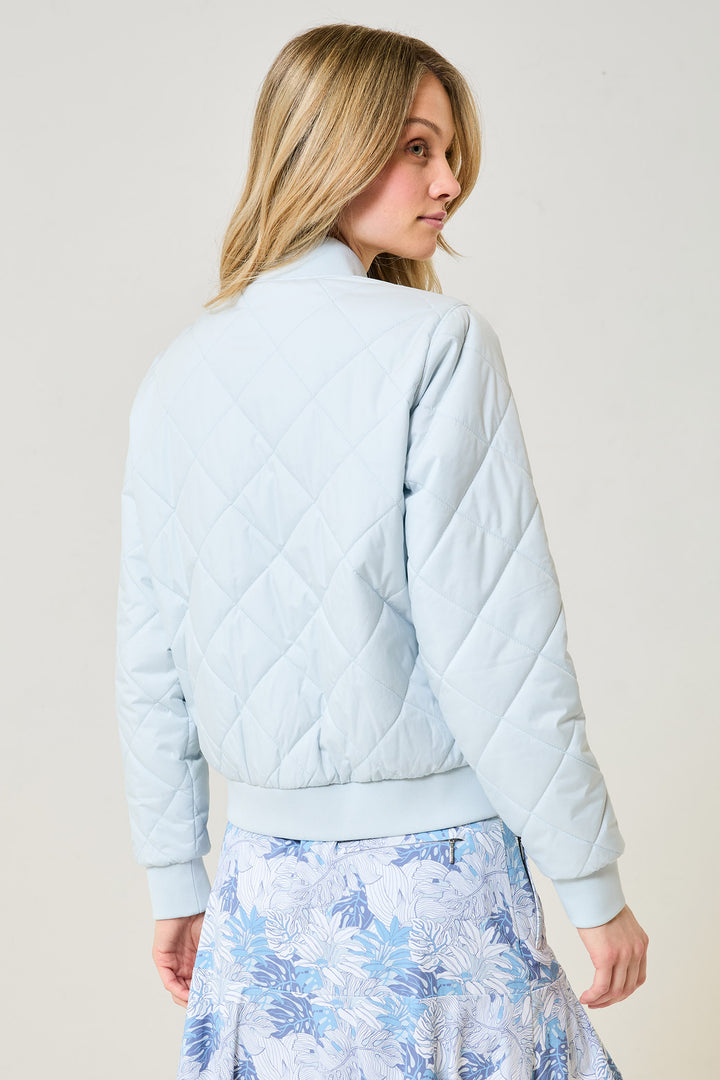 Quilted Bomber - Glacier Grey