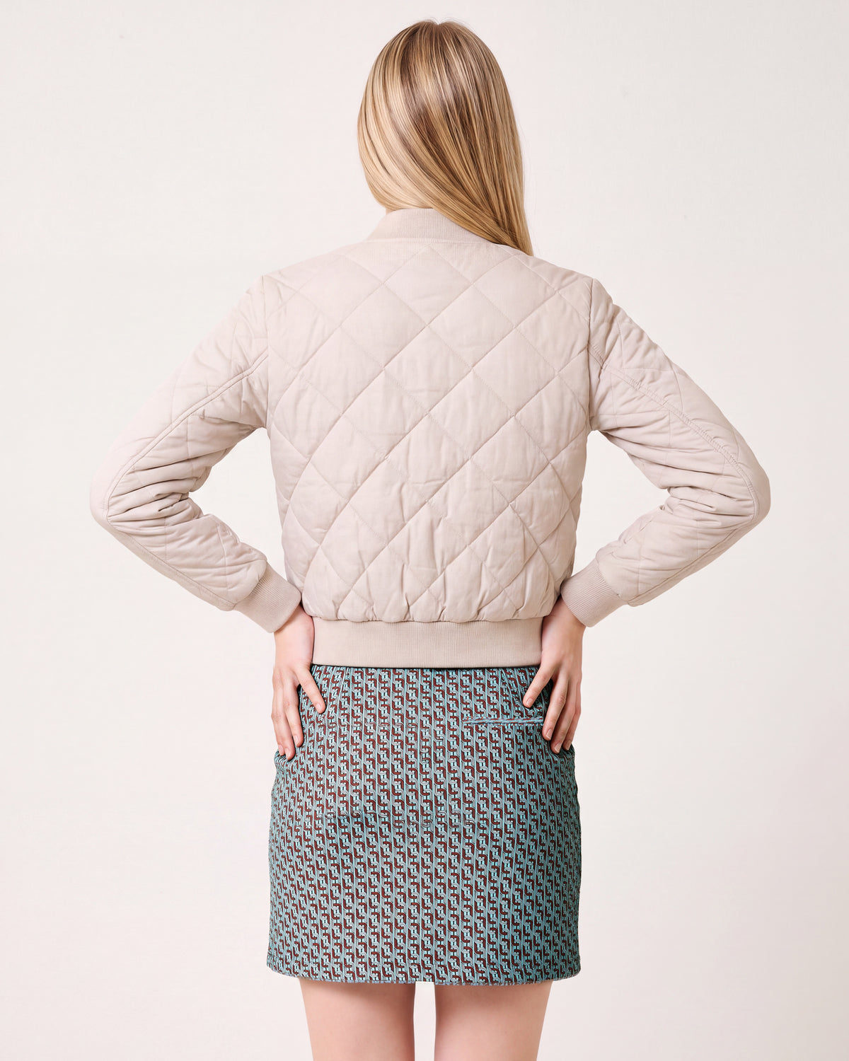 Quilted Bomber - Stone