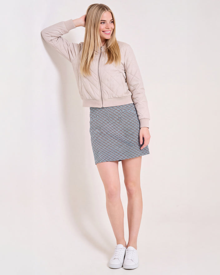 Quilted Bomber - Stone