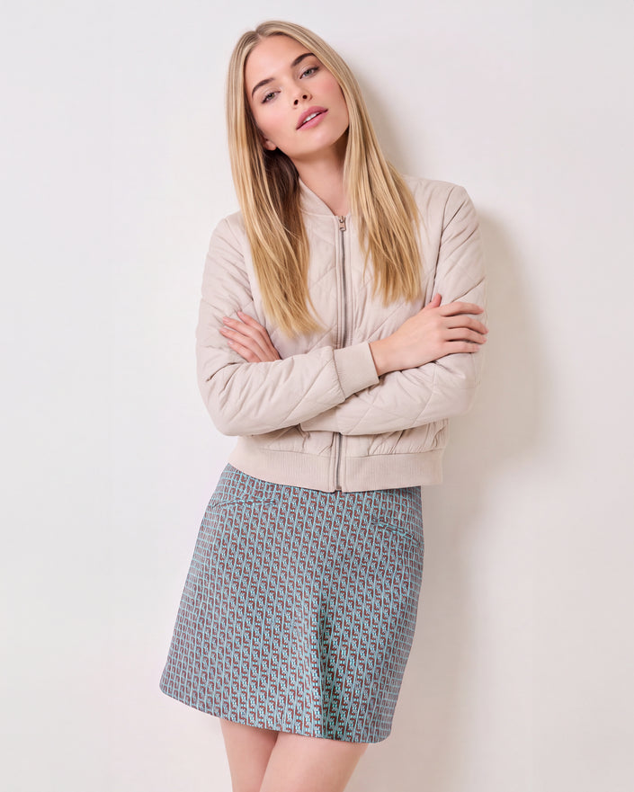 Quilted Bomber - Stone