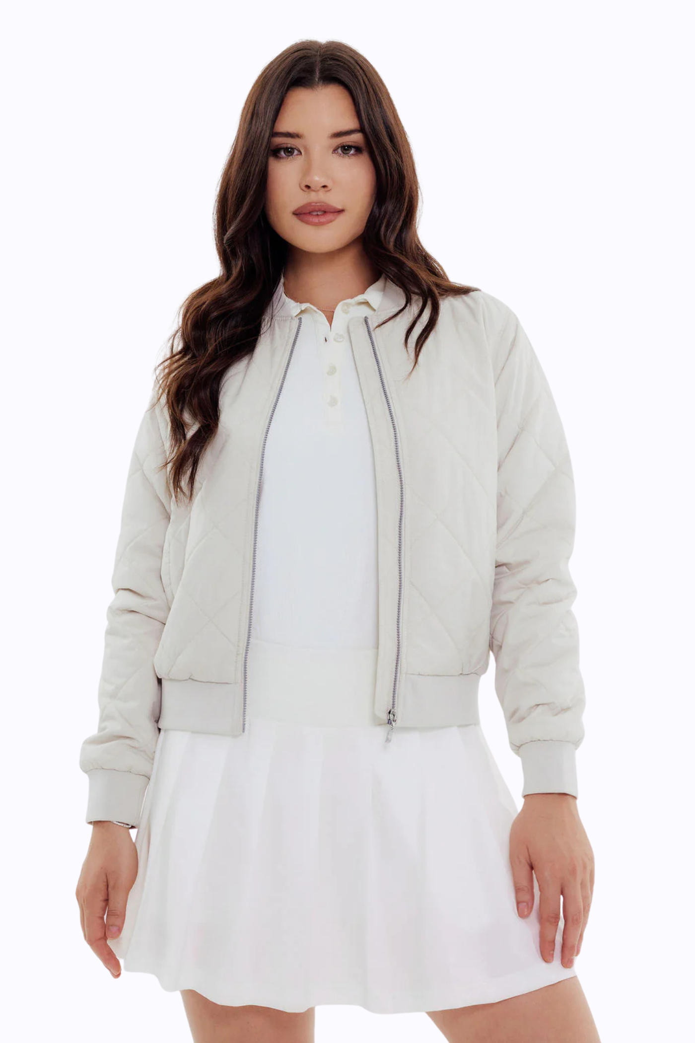 Quilted Bomber - Stone