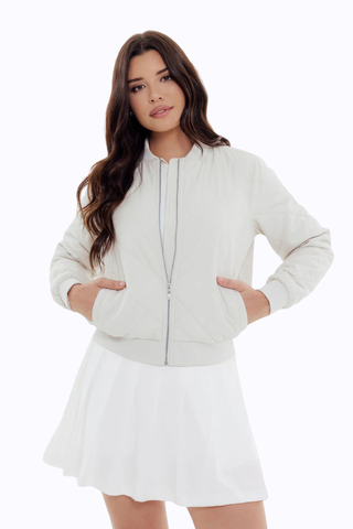 Quilted Bomber - Stone