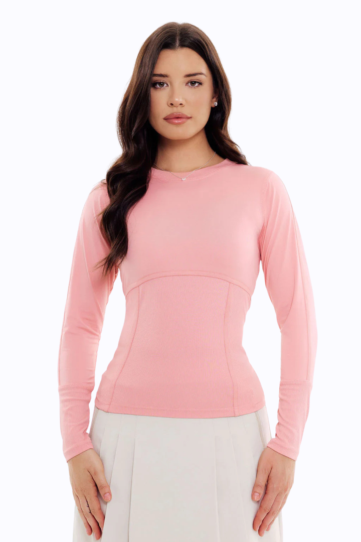 Rib Long Sleeve - Rose Quartz
