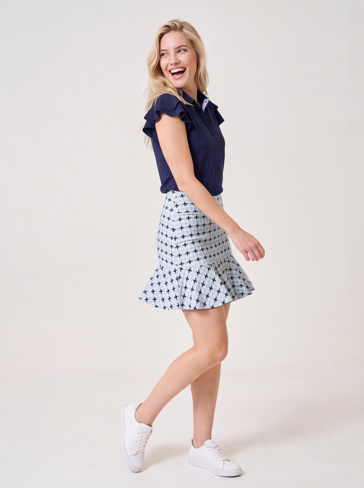 Flare Ice Skort Plaid Soft Chalet — with Harper Navy shop side