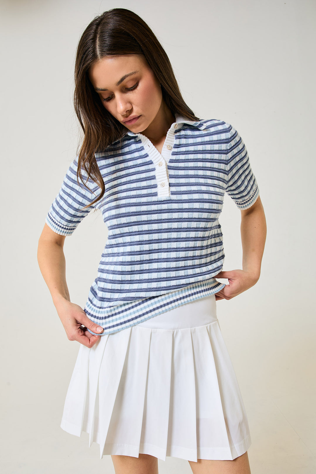 Twiggy Knit Sweater - Blue Jacquard