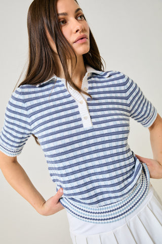 Twiggy Knit Sweater - Blue Jacquard