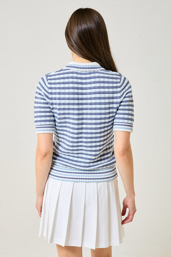 Twiggy Knit Sweater - Blue Jacquard