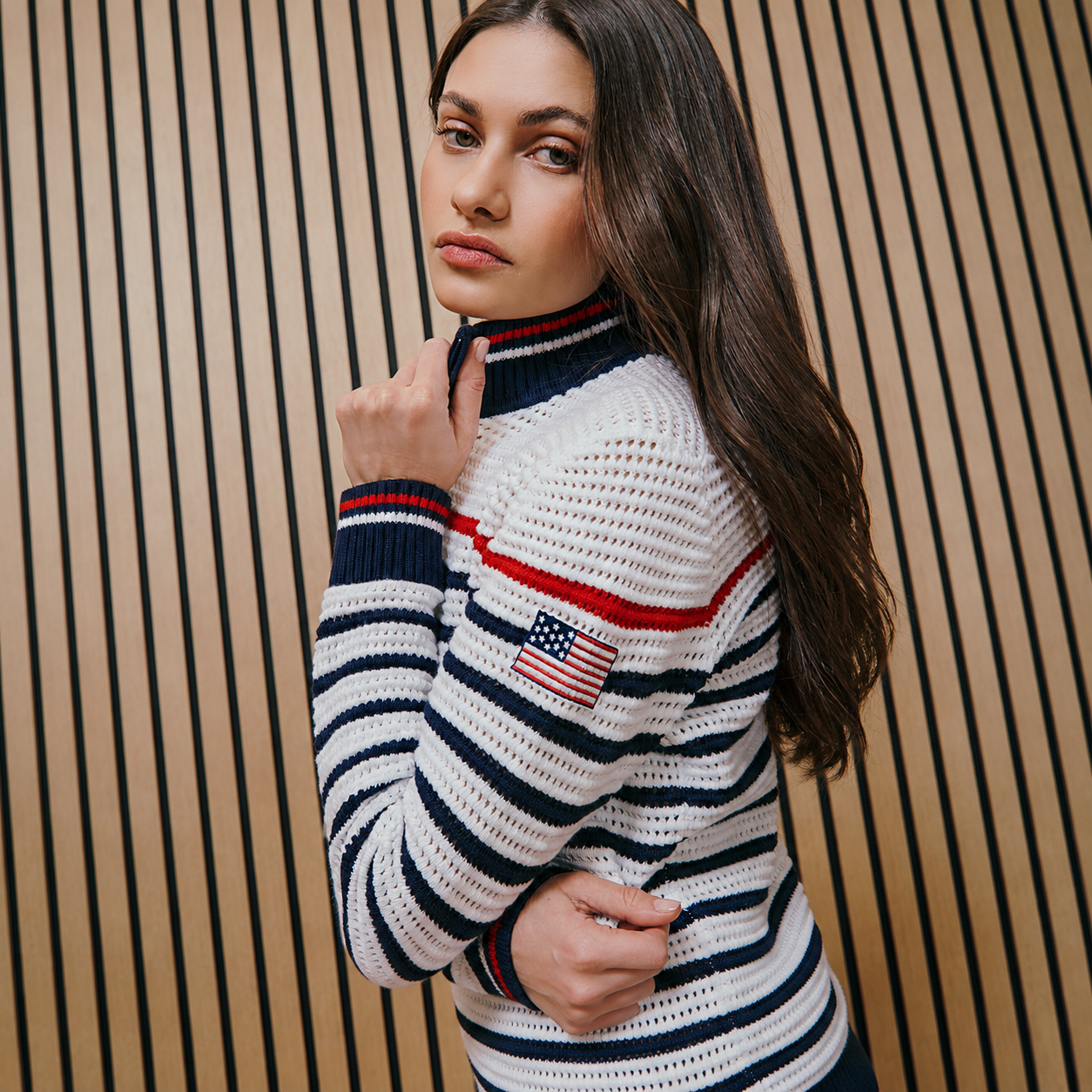 Georgie Sweater - White/Navy