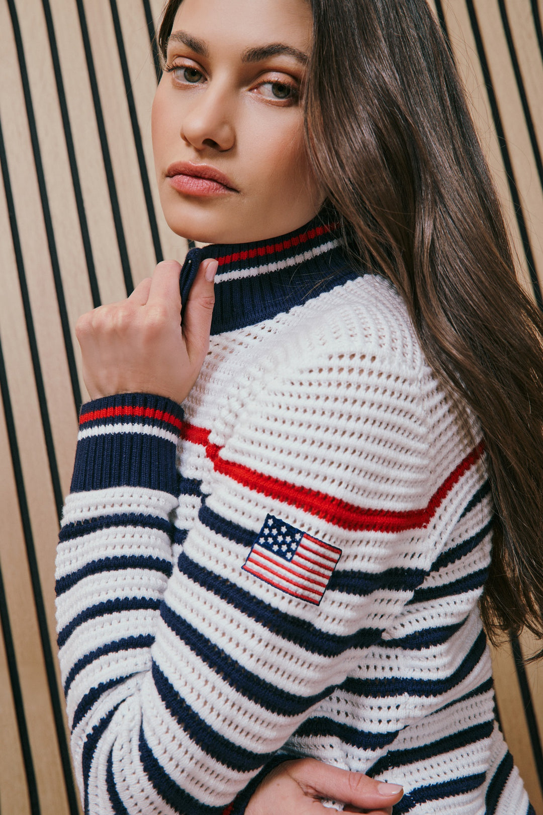 Georgie Sweater - White/Navy