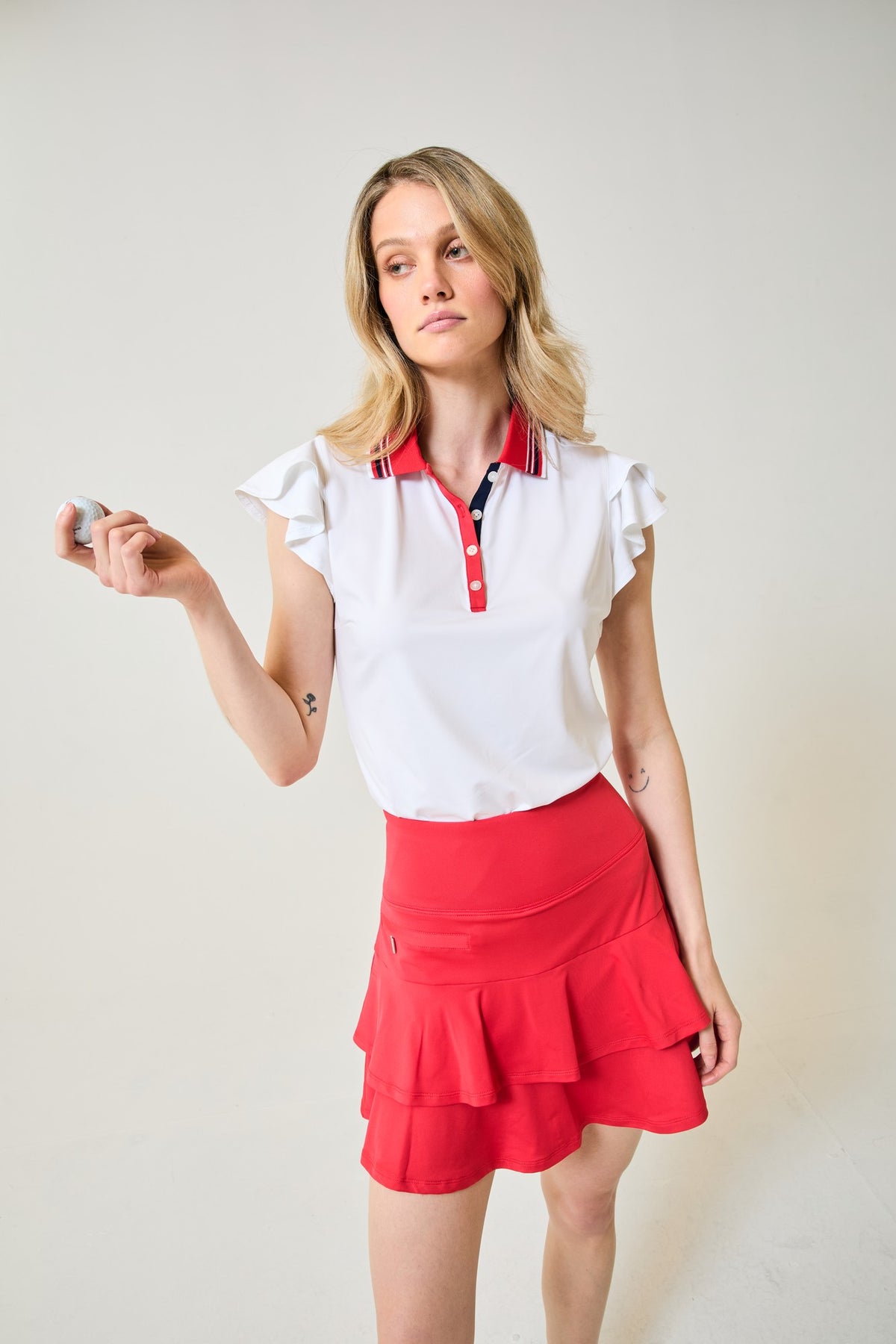 Harper Luxe in White/Scarlet — GGBlue