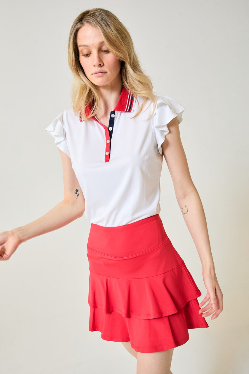 Harper Luxe in White/Scarlet — GGBlue