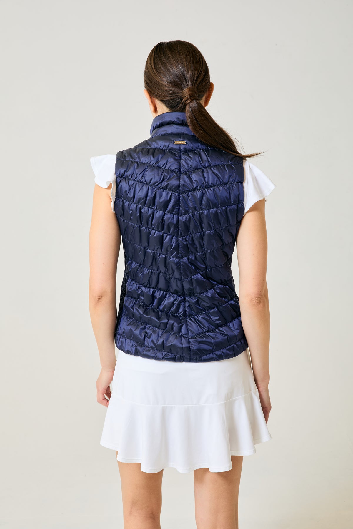 Heritage Vest in Opal Navy, back view