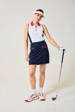 Jamie Sleeveless in White/Navy — GGBlue