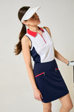 Jamie Sleeveless in White/Navy — GGBlue