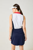 Jamie Sleeveless in White/Navy — GGBlue