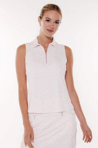 Elina Ice Sleeveless - Pink Leaf